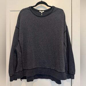 NWT Z supply black modern crew neck weekender pullover sweater size large